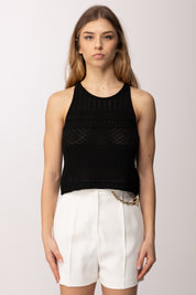 Akep Top In Maglia Traforata CNKD13264 NERO