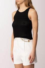 Akep Top In Maglia Traforata CNKD13264 NERO