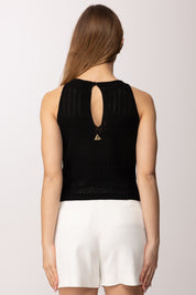 Akep Top In Maglia Traforata CNKD13264 NERO