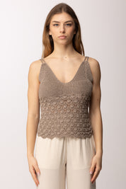Akep Top In Maglia Traforata con Spalline Sottili CNKD13029 CORDA