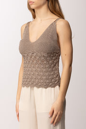 Akep Top In Maglia Traforata con Spalline Sottili CNKD13029 CORDA