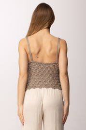 Akep Top In Maglia Traforata con Spalline Sottili CNKD13029 CORDA
