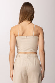 Twin-set Top In Misto Lino con Lurex 261AT2074 CASHEW LUREX