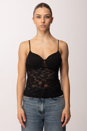 Khloe Femme Top In Pizzo con Coppe E0657 NERO