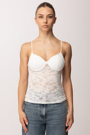 Khloe Femme Top In Pizzo con Coppe E0657 PANNA