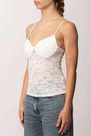 Khloe Femme Top In Pizzo con Coppe E0657 PANNA