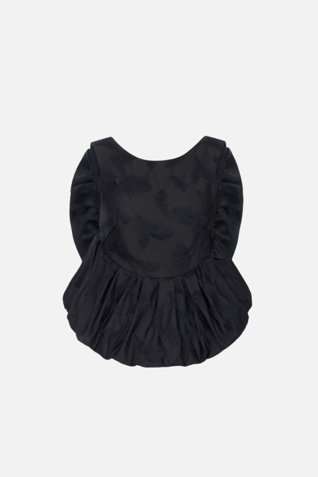 Elisabetta Franchi Top In Raso Jacquard con Piume TO08267E2 NERO