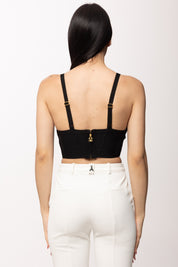 Elisabetta Franchi Top In Tessuto a Maglia 3d TK82D62E2 NERO