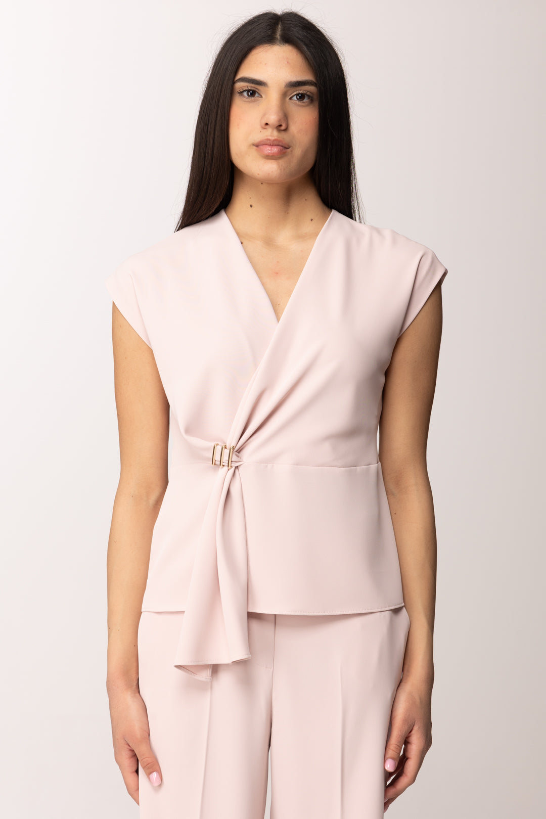 Hanita Top Incrociato con Fibbia Gioiello H.M3135.4558 ROSA QUARZO