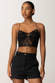 Patrizia Pepe Top Lingerie In Pizzo 8I0179 A602 NERO
