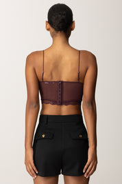 Patrizia Pepe Top Lingerie In Pizzo 8I0179 A602 PURPLE RED