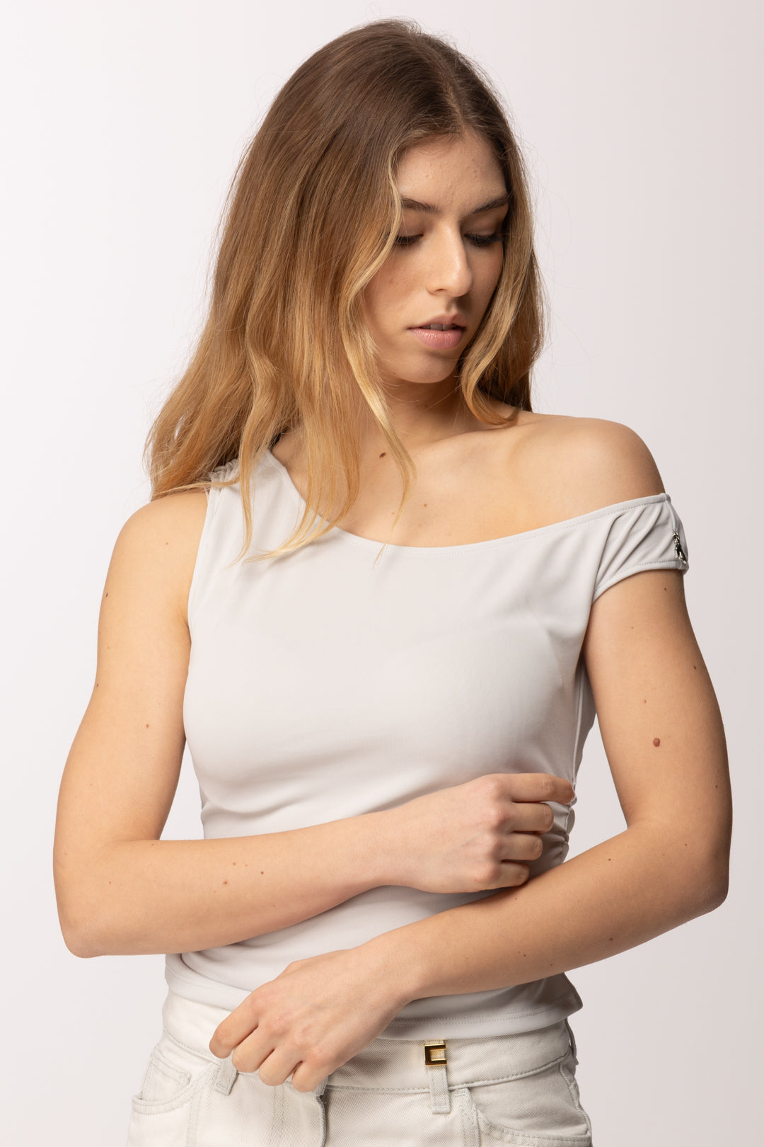 Patrizia Pepe Top Monospalla Aderente Minimal 2M4528 J333 FRESH GREY