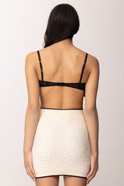 Elisabetta Franchi Top Reggiseno con Ruches e Fermaglio Oro RG01662E2 NERO