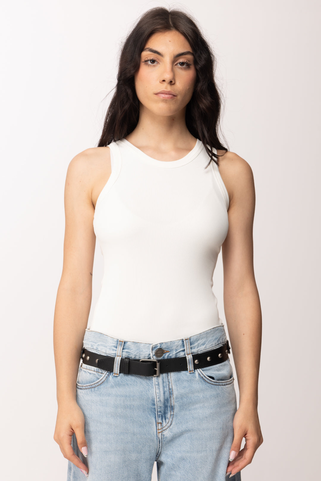 Imperial Top Smanicato Aderente RFH3LQM BIANCO