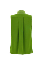 Elisabetta Franchi Top Smanicato In Georgette Di Viscosa CA13461E2 ALOE