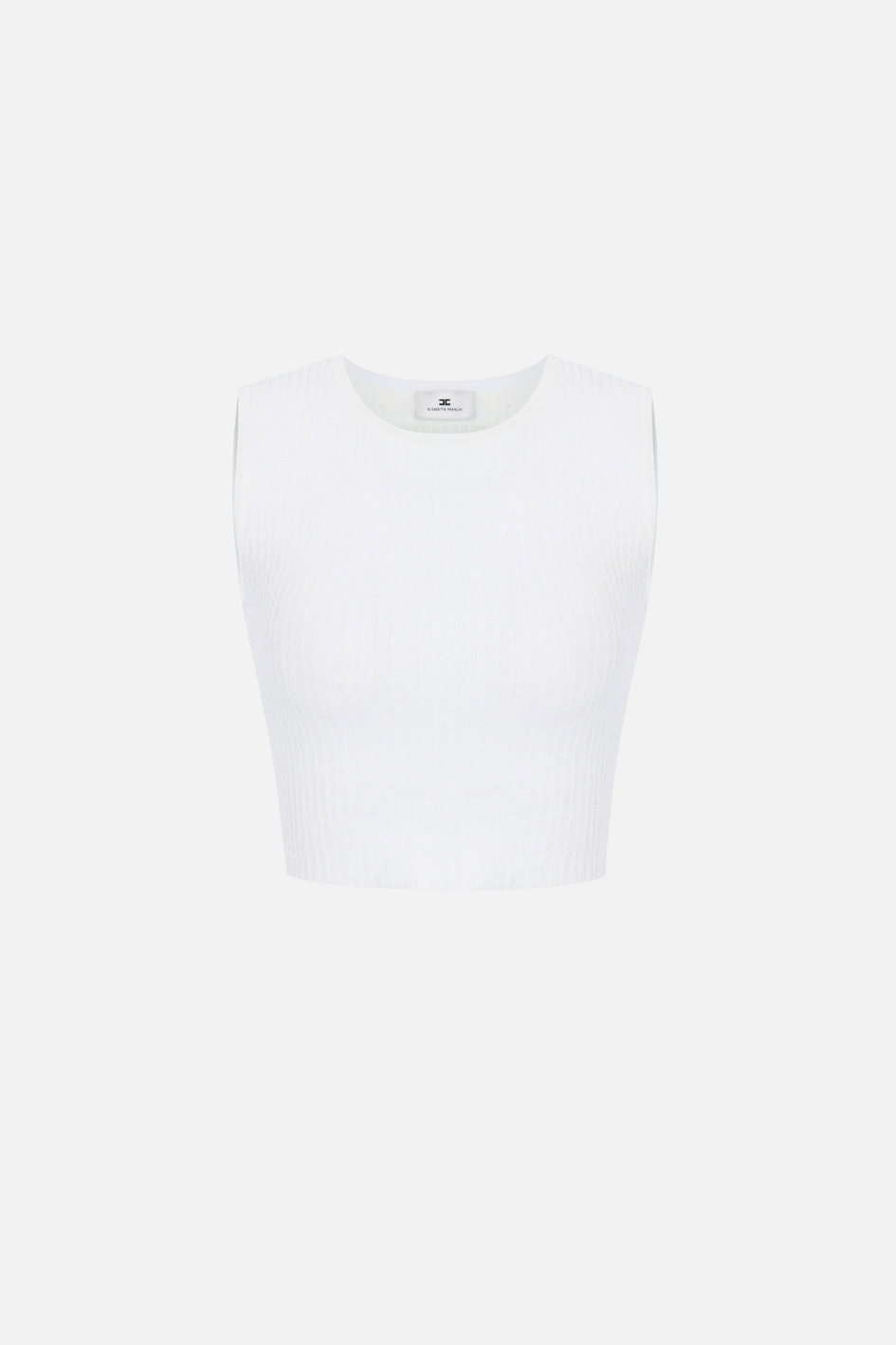 Elisabetta Franchi Top Smanicato In Maglia TK01S66E2 AVORIO