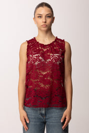 Khloe Femme Top Smanicato In Pizzo 26164 BORDEAUX