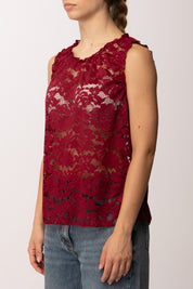 Khloe Femme Top Smanicato In Pizzo 26164 BORDEAUX