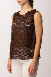 Khloe Femme Top Smanicato In Pizzo 26164 MORO