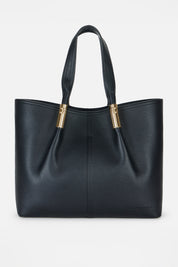 Elisabetta Franchi Tote Bag Grande con Dettagli Logo Gold BS41A56E2 NERO