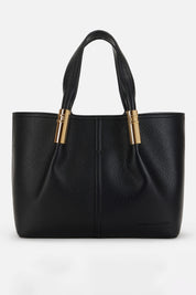 Elisabetta Franchi Tote Bag Media con Dettagli Logo Gold BS42A56E2 NERO