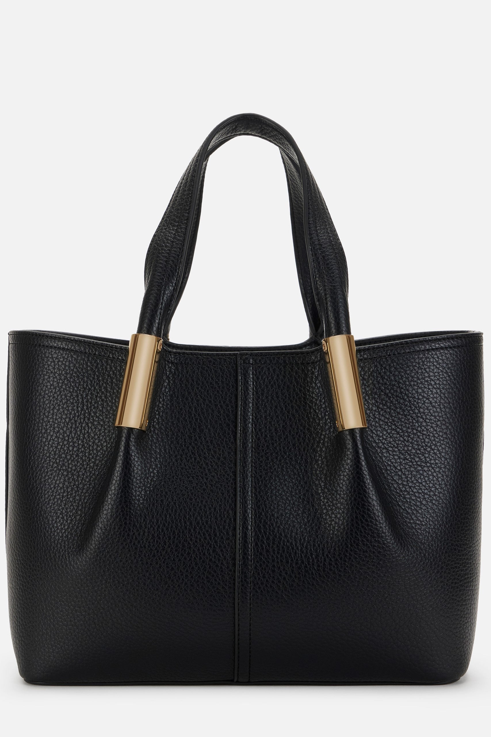 Elisabetta Franchi Tote Bag Media con Dettagli Logo Gold BS42A56E2 NERO