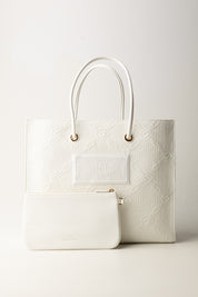 Elisabetta Franchi Tote Grande In Rafia Jacquard BS82A52E2 AVORIO