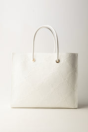 Elisabetta Franchi Tote Grande In Rafia Jacquard BS82A52E2 AVORIO