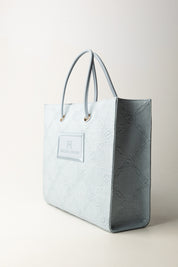 Elisabetta Franchi Tote Grande In Rafia Jacquard BS82A52E2 SKY BLUE