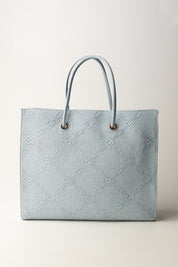 Elisabetta Franchi Tote Grande In Rafia Jacquard BS82A52E2 SKY BLUE