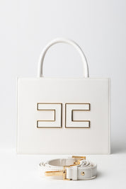 Elisabetta Franchi Tote Piccola con Logo Cc BS33A56E2 MILK