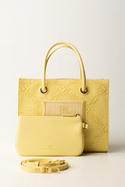 Elisabetta Franchi Tote Piccola In Rafia Jacquard BS83A52E2 LEMONADE