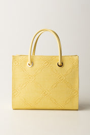 Elisabetta Franchi Tote Piccola In Rafia Jacquard BS83A52E2 LEMONADE