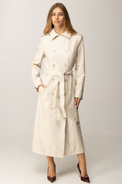 Elisabetta Franchi Trench Effetto Pelle Stampa Cocco SP00358E2 MILK