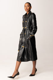 Elisabetta Franchi Trench In Craquelé SP00256E2 NERO