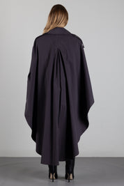 Elisabetta Franchi Trench Over con Costruzione a Mantella SP01066E2 DARK CHOCOLATE