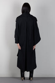 Elisabetta Franchi Trench Over con Costruzione a Mantella SP01066E2 NERO