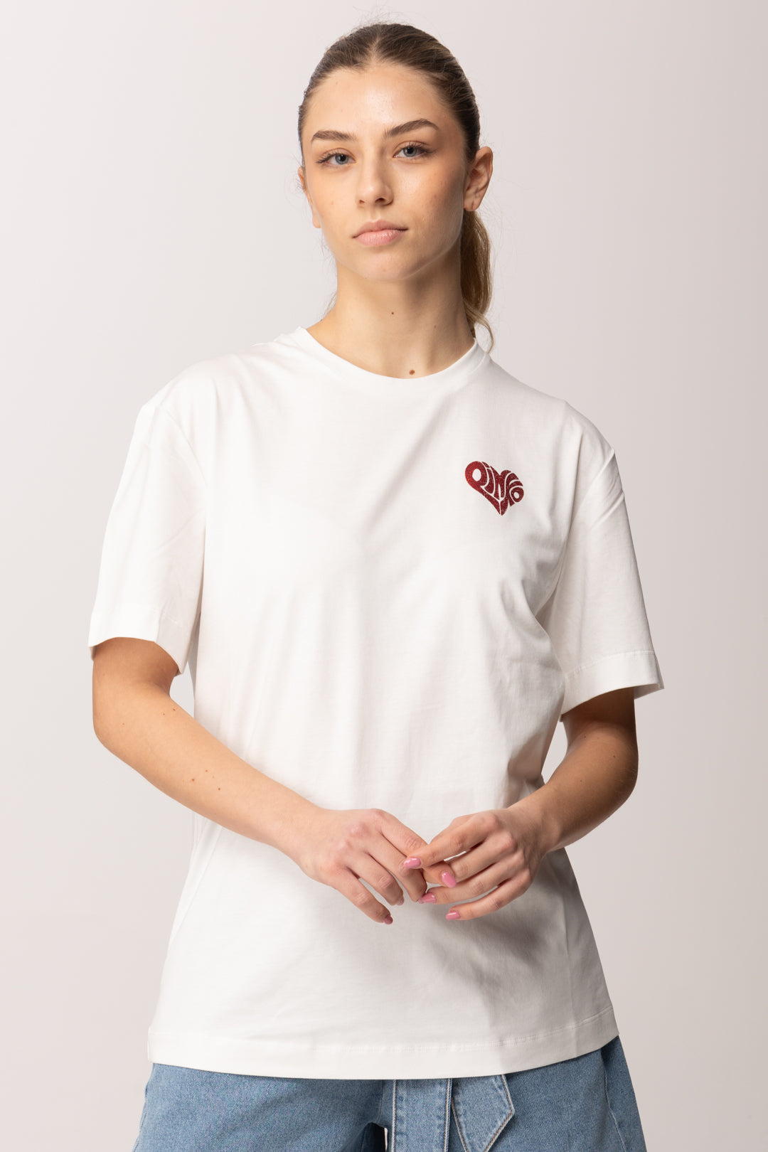 Pinko Tshirt con Logo Letteringe Stampa Sul Retro 105526 A33I ZR2