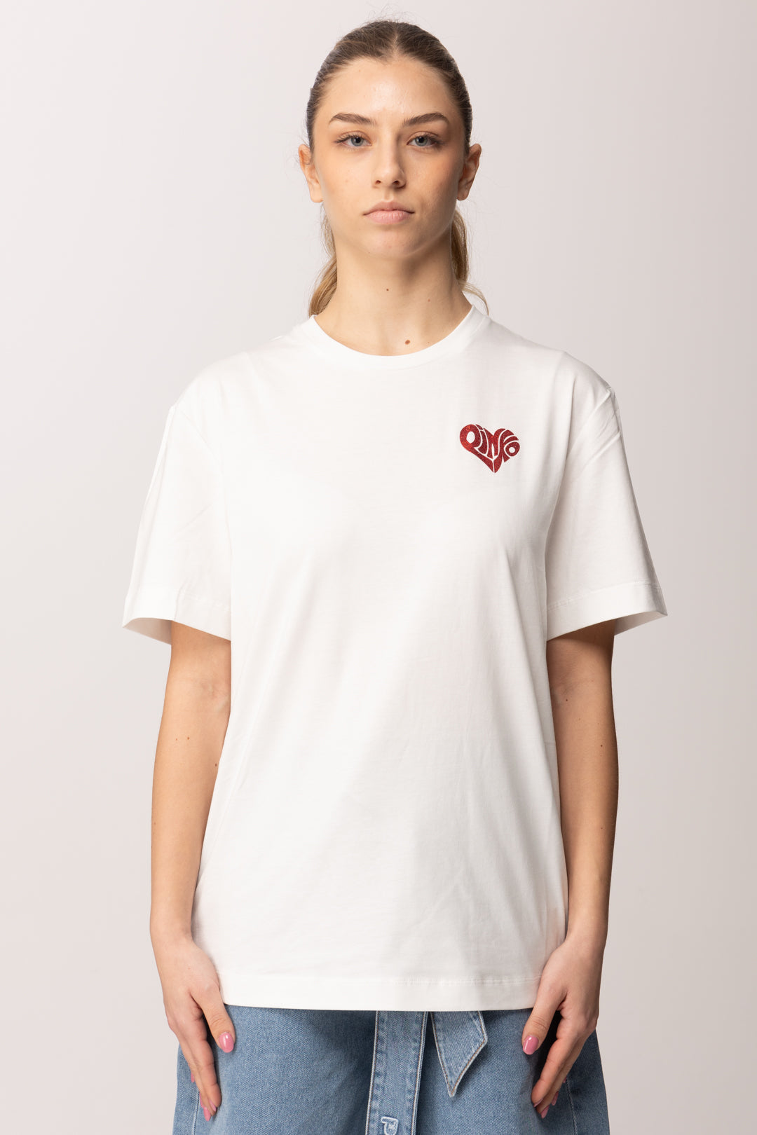Pinko Tshirt con Logo Letteringe Stampa Sul Retro 105526 A33I ZR2