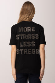 Pinko Tshirt con Stampa Lettering Sul Retro 105526 A33S NERO LIMOUSINE