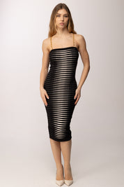 Elisabetta Franchi Tubino In Maglia con Zebra Jacquard AM99S61E2 NERO/BURRO