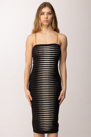 Elisabetta Franchi Tubino In Maglia con Zebra Jacquard AM99S61E2 NERO/BURRO