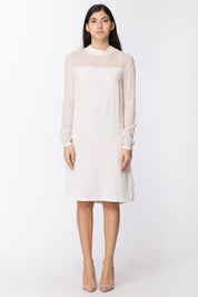 Twin-set Tubino Morbido con Dettagli Trasparenti TA628B GESSO