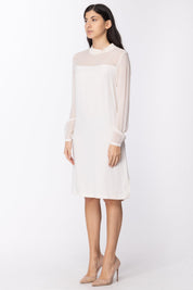 Twin-set Tubino Morbido con Dettagli Trasparenti TA628B GESSO