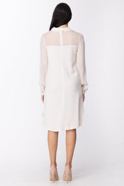 Twin-set Tubino Morbido con Dettagli Trasparenti TA628B GESSO