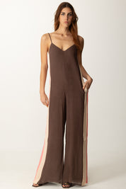 Patrizia Pepe Tuta Ampia con Inserti Laterali a Contrasto 2T0084 A585 BROWN/APRICOT/CORAL