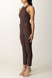 Elisabetta Franchi Tuta con Zip Centrale e Dettagli Strutturati TU05556E2 MERLOT