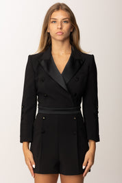Elisabetta Franchi Tuta Corta con Dettagli Smoking TU05956E2 NERO