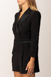 Elisabetta Franchi Tuta Corta con Dettagli Smoking TU05956E2 NERO