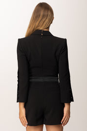 Elisabetta Franchi Tuta Corta con Dettagli Smoking TU05956E2 NERO